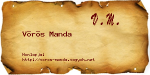 Vörös Manda névjegykártya